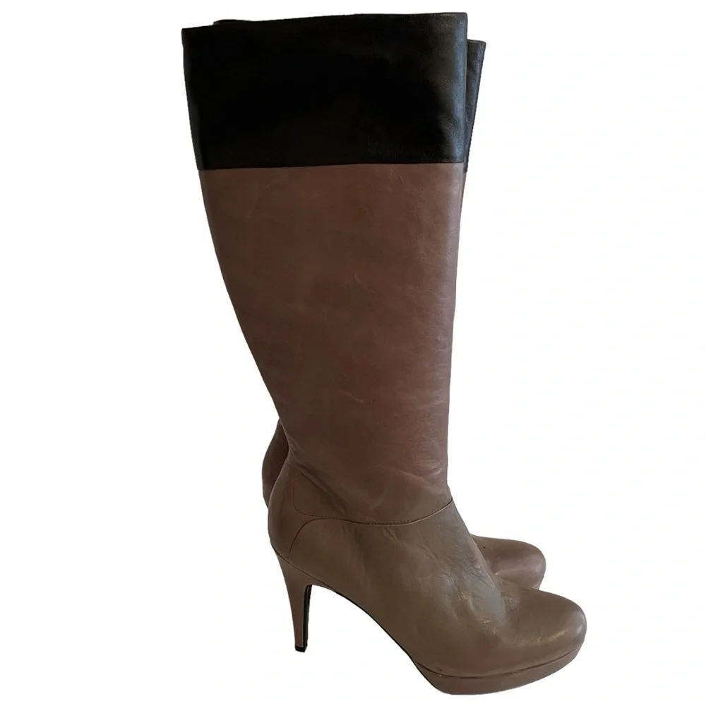 Marc Fisher Taupe Grey/Black Color Block